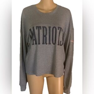 47 Women’s New England PATRIOTS Long Sleeve Tee, Rib, Size L slate gray NFL TEAM